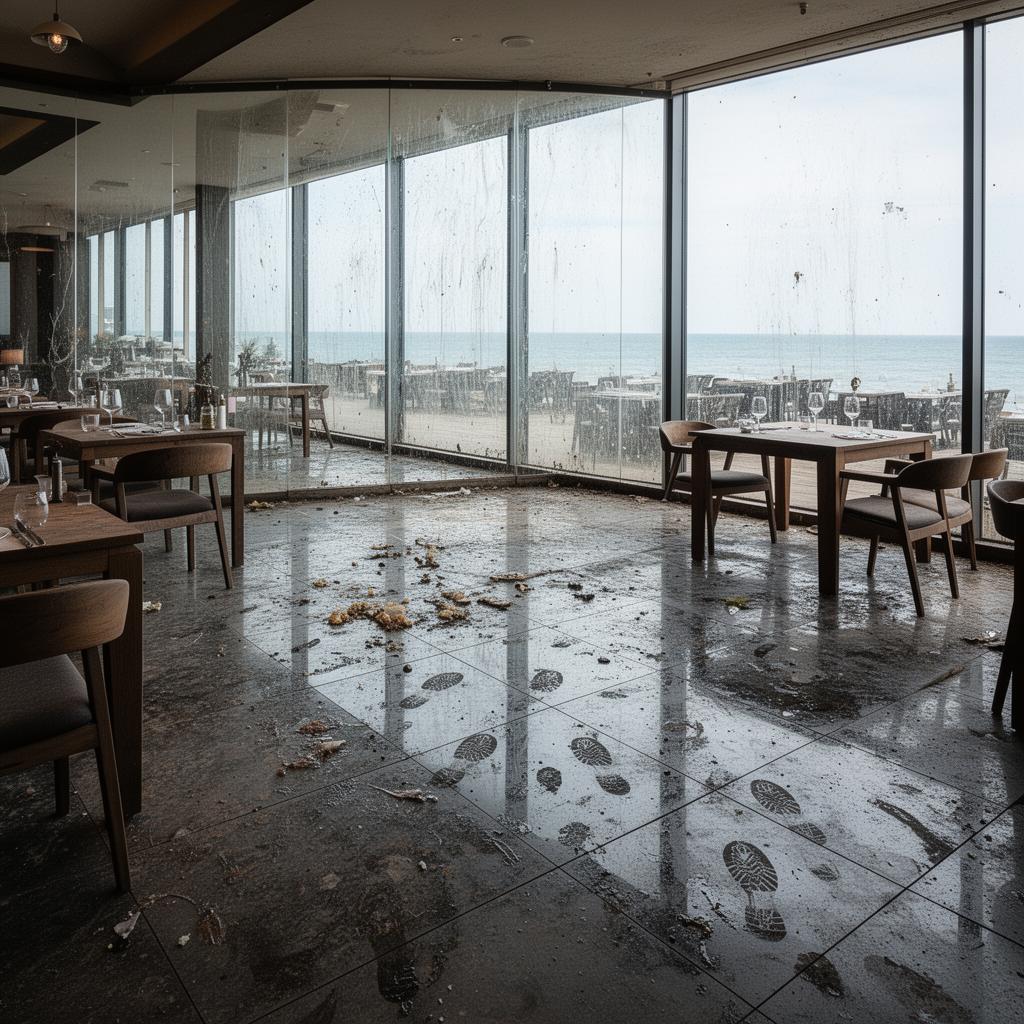 Restaurants vor der Reinigung